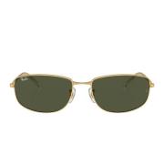 Onregelmatige metalen zonnebril groene lenzen Ray-Ban , Yellow , Unise...