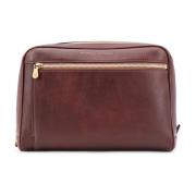 Leren beautycase met dubbel compartiment Brunello Cucinelli , Brown , ...