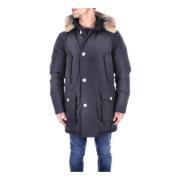 Zwarte Herenjas met Afneembare Capuchon Woolrich , Black , Heren