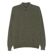 Luxe Cashmere Polo Shirt Fedeli , Green , Heren