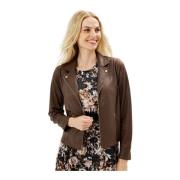 Bruine Jas Blazer Stijlvol Model IN Front , Brown , Dames