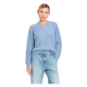 Lichtblauwe Geribbelde Trui Actitude Collectie Twinset , Blue , Dames