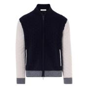 Blauwe Merinowol Varsity Sweater Paolo Pecora , Blue , Heren