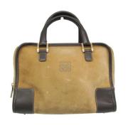 Pre-owned Suede handbags Loewe Pre-owned , Beige , Dames