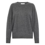 Donkergrijze Cashmere Raglan Sweater Emerson Renaldi , Gray , Dames