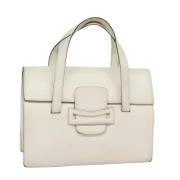 Pre-owned Leather handbags Prada Vintage , White , Dames