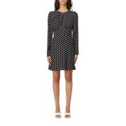 Polka Dot Mini Jurk met Lange Mouwen Mar De Margaritas , Black , Dames