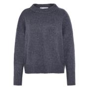 Blauwe Kasjmier Zijde Crew Neck Sweater Emerson Renaldi , Blue , Dames