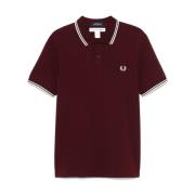 Bordeaux Polo Shirt met Logo Borduurwerk Comme des Garçons , Red , Her...