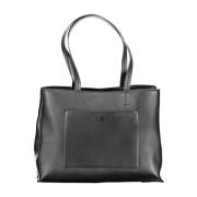 Zwarte Polyester Handtas met Meerdere Zakken Calvin Klein , Black , Da...