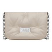 Glam Slam Flap Klein Greige Leer Maison Margiela , Beige , Dames