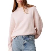 Gestructureerde Losse Roze Trui Calvin Klein , Pink , Dames