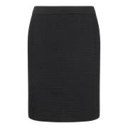 Zwarte Ribgebreide Rok met Split aan de Achterkant Givenchy , Black , ...