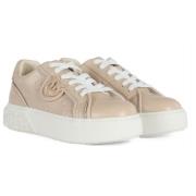 Sneakers van geperst leer met Love Birds Pinko , Beige , Dames