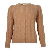 Beige Cashmere Cardigan Treccia Donna Cashmere Company , Beige , Dames