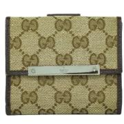 Pre-owned Canvas wallets Gucci Vintage , Beige , Unisex