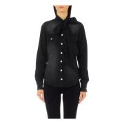 Denim Strik Shirt Liu Jo , Black , Dames