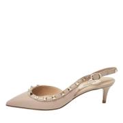 Pre-owned Leather heels Valentino Vintage , Beige , Dames