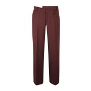 Dubbel Geriemde Wollen Broek Federica Tosi , Brown , Dames