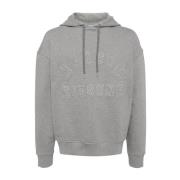 Geborduurd Logo Grijze Sweater Hoodie Maison Kitsuné , Gray , Heren