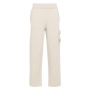 Beige Wol Cargo Sweatpants Italië Stone Island , Beige , Heren