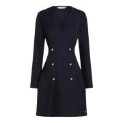 Wikkellook V-hals Jurk Tommy Hilfiger , Blue , Dames