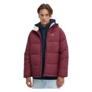 Bordeaux Geïsoleerde Jas met Capuchon Tommy Hilfiger , Red , Heren