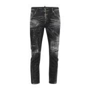 Netjes Biker Jean Dsquared2 , Black , Heren