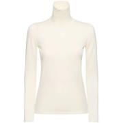 Witte Coltrui Lichtgewicht Wol Max Mara , White , Dames