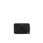 Zwarte Crossbody Tas met Gouden Accenten Michael Kors , Black , Dames