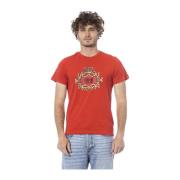 Heren Ronde Hals Logo T-Shirt Cavalli Class , Red , Heren