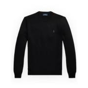 Merino wol Slim-Fit Pullover Sweater Polo Ralph Lauren , Black , Heren