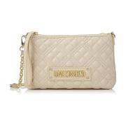 Stijlvolle Leren Tas voor Vrouwen Love Moschino , Beige , Dames