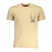 Beige T-Shirt Korte Mouwen Heren Cavalli Class , Beige , Heren