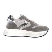 Grijze Sneakers in pelle/nylon Voile Blanche , Gray , Dames