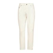 Witte Denim Broek met Gescheurde Details Brunello Cucinelli , White , ...