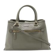 Pre-owned Leather gucci-bags Gucci Vintage , Gray , Dames