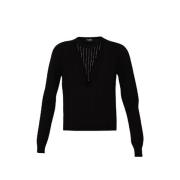 Zwarte Gesloten Longsleeve Top Liu Jo , Black , Dames