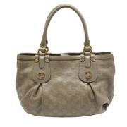 Pre-owned Leather handbags Gucci Vintage , Beige , Dames