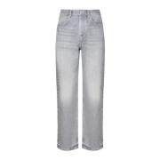 Grijze Denim Jeans Rits Knoopsluiting Jacquemus , Gray , Heren