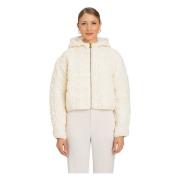 Witte Gewatteerde Jas met Capuchon Twinset , White , Dames