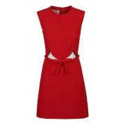 Rode Crepe Couture Solid Jurk Valentino Garavani , Red , Dames