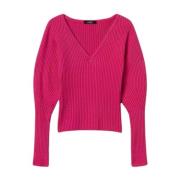 Fuchsia Ribbed Sweaters Actitude Collection Twinset , Pink , Dames