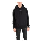 Hoodie met Voorzak en Logo Diesel , Black , Heren