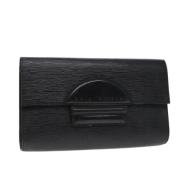 Pre-owned Leather clutches Louis Vuitton Vintage , Black , Dames