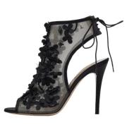 Pre-owned Leather sandals Valentino Vintage , Black , Dames