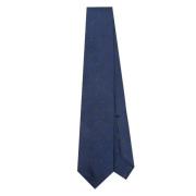 Marineblauw Jacquard Zelfstrikker Stropdas Barba , Blue , Heren