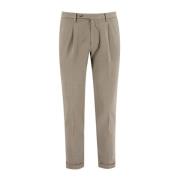 Elegant Wide Fit Pleated Trousers Michael Coal , Beige , Heren