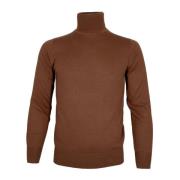 Bruine Kasjmier Zijde Slim Fit Trui Cashmere Company , Brown , Heren