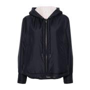 Blauwe Waterdichte Hoodie Thom Browne , Blue , Dames